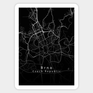 Brno Czech Republic City Map dark Sticker